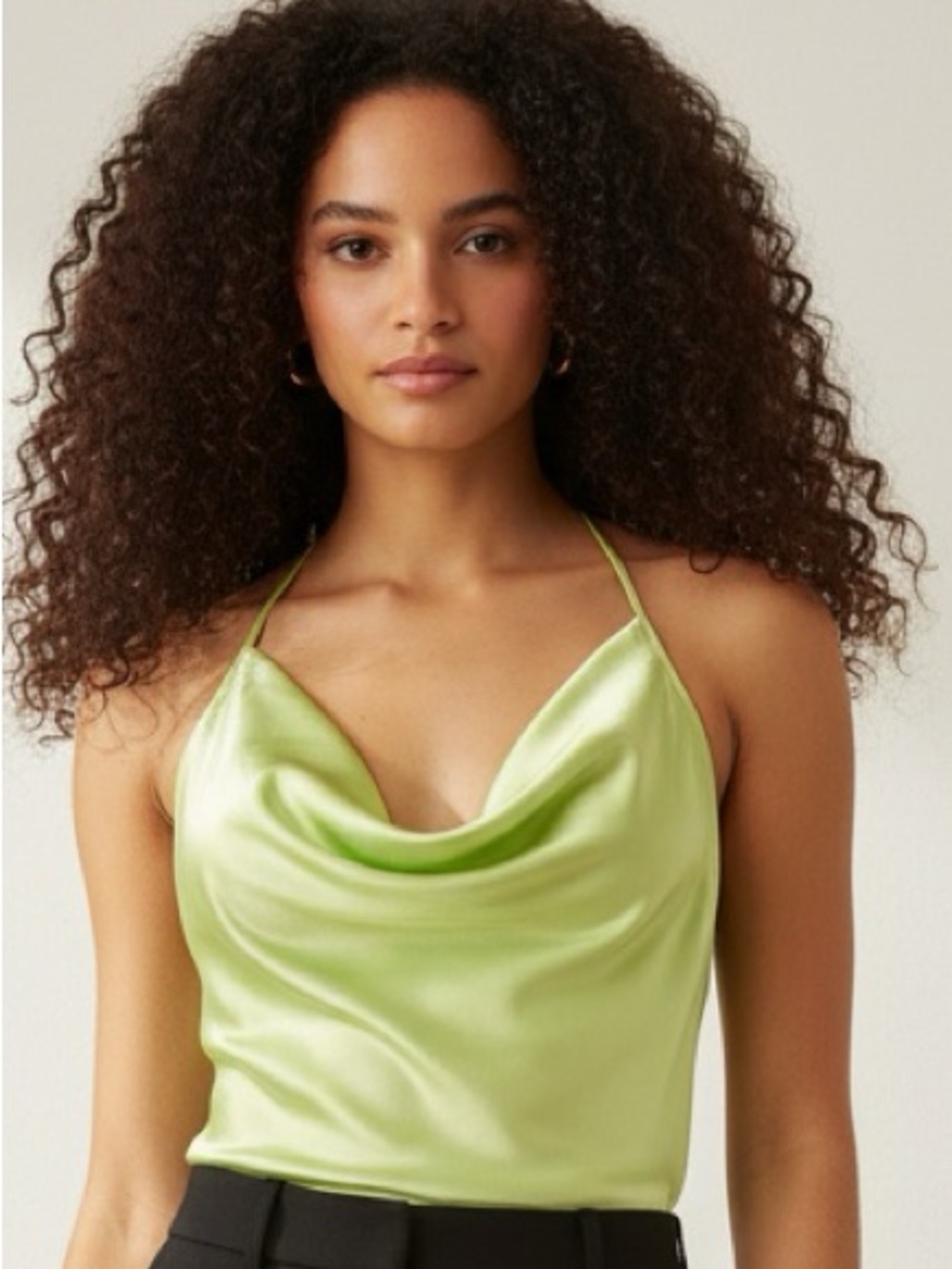 Cami NY Neo Mint Draped Halter Camisole Top NWT